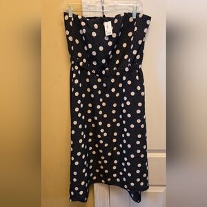 The Limited Womens Black and Cream Strapless Polka Dot Sundress